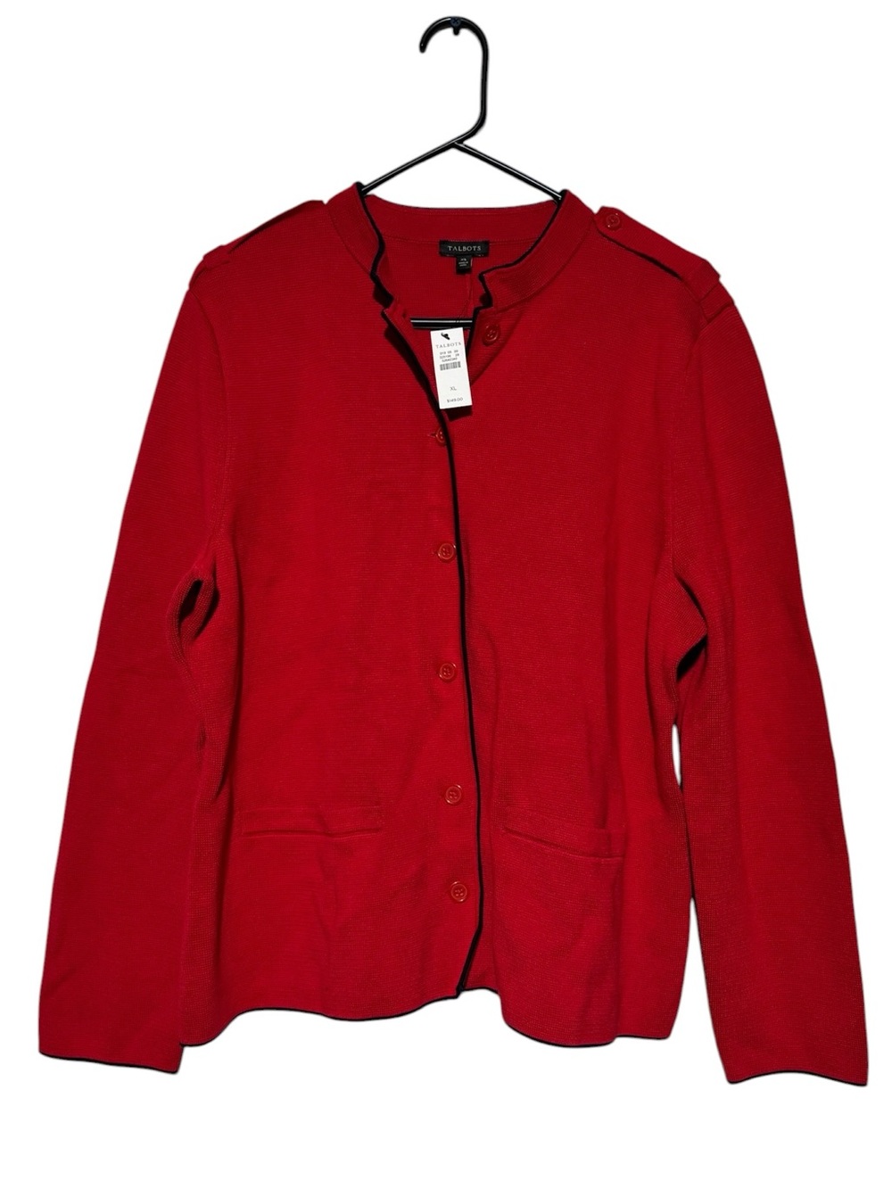 Talbots NWT‎ Red Cardigan Sweater Women Size XL Knit Classy Preppy Holiday